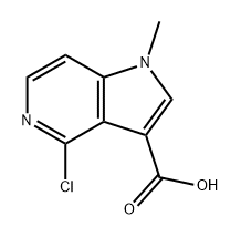 1H-Pyrrolo[3,2-c]pyridine-3-carboxylic acid, 4-chloro-1-methyl- 化学構造式
