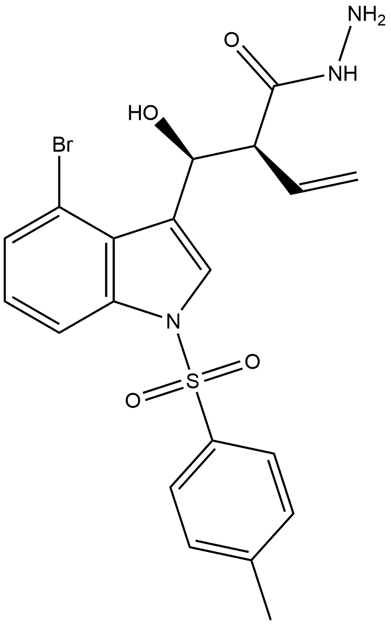 1H-Indole-3-propanoic acid, 4-bromo-α-ethenyl-β-hydroxy-1-[(4-methylphenyl)sulfonyl]-, hydrazide, (αS,βS)-