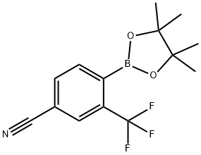 4-(4,4,5,5-tetramethyl-1,3,2-dioxaborolan-2-yl)-3-(t rifluoromethyl)benzonitrile Structure