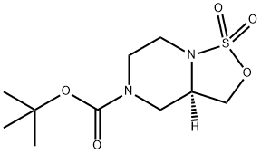 叔丁基(R)-四氢-[1,2,3]氧噻唑并[3,4-A]吡嗪-5(3H)-羧酸1,1-二氧化物 结构式