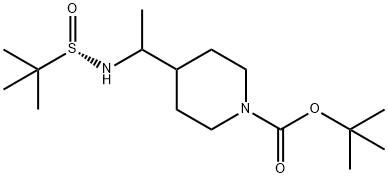 1-Piperidinecarboxylic acid, 4-[1-[[(S)-(1,1-dimethylethyl)sulfinyl]amino]ethyl]-, 1,1-dimethylethyl ester