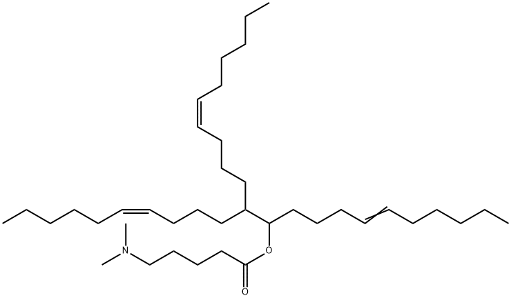 Pentanoic acid, 5-(dimethylamino)-, (6Z)-1,2-di-(4Z)-4-decen-1-yl-6-dodecen-1-yl ester 化学構造式