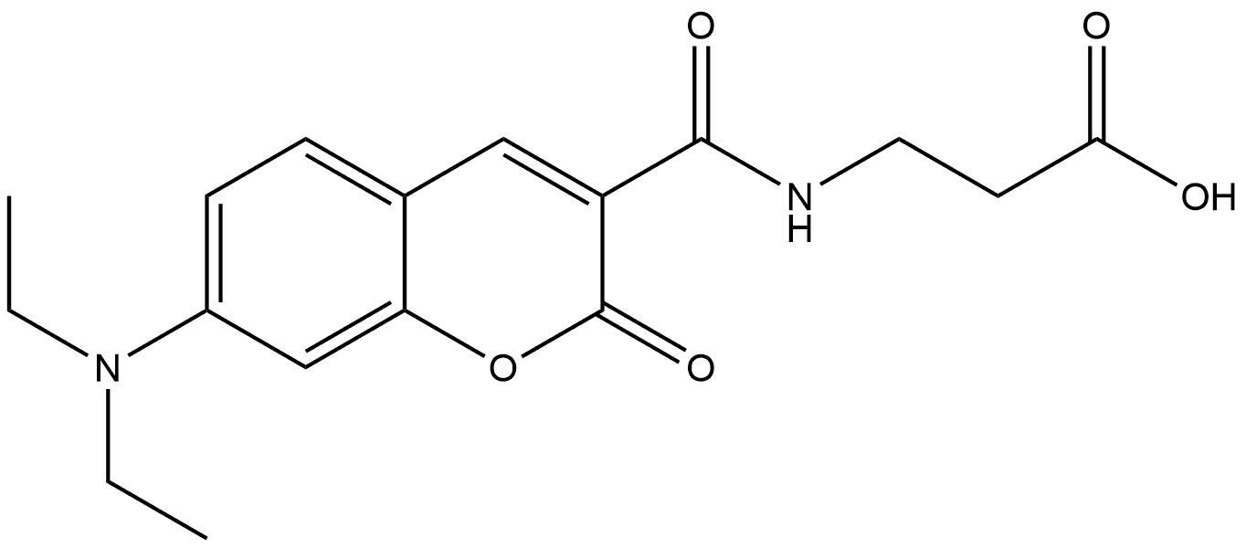 3-(7-(diethylamino)-2-oxo-2H-chromene-3-carboxamido)propanoic acid,1451059-25-8,结构式