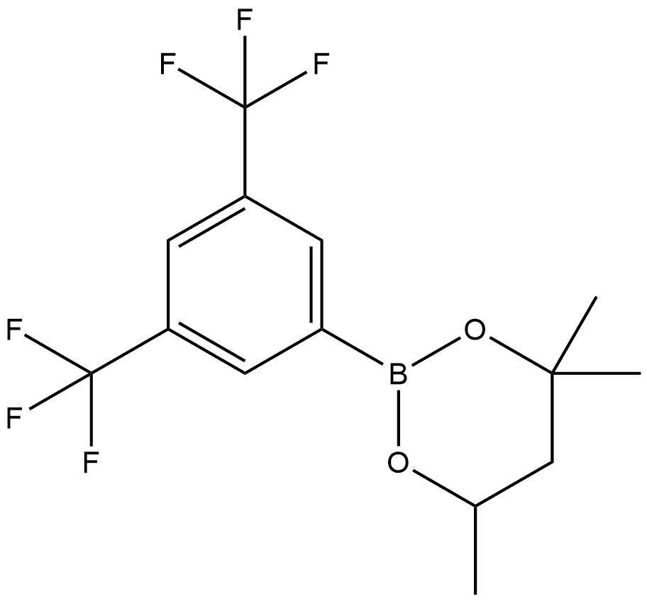 2-[3,5-Bis(trifluoromethyl)phenyl]-4,4,6-trimethyl-1,3,2-dioxaborinane Structure