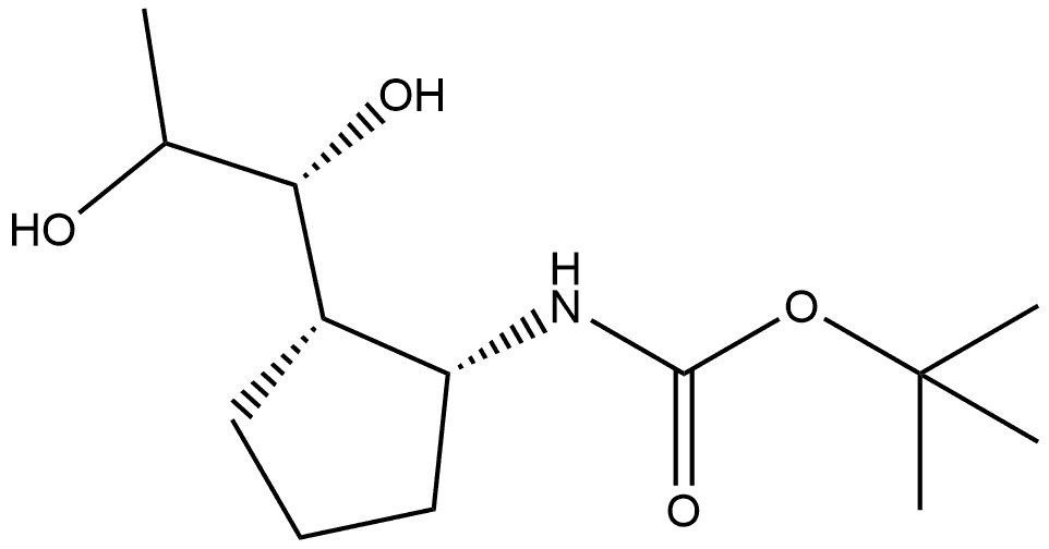 Carbamic acid, [2-(1,2-dihydroxypropyl)cyclopentyl]-, 1,1-dimethylethyl ester, [1S-[1α,2α(1S*,2S*)]]- (9CI) 化学構造式