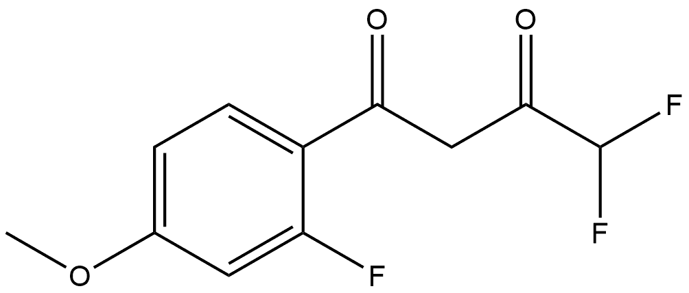 4,4-Difluoro-1-(2-fluoro-4-methoxyphenyl)-1,3-butanedione 化学構造式