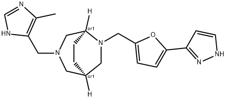 1453028-33-5 3,6-Diazabicyclo[3.2.2]nonane, 3-[(4-methyl-1H-imidazol-5-yl)methyl]-6-[[5-(1H-pyrazol-3-yl)-2-furanyl]methyl]-, (1R,5S)-rel-