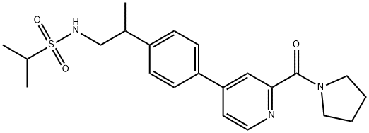 1453096-68-8 2-Propanesulfonamide, N-[2-[4-[2-(1-pyrrolidinylcarbonyl)-4-pyridinyl]phenyl]propyl]-