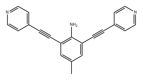 Benzenamine, 4-methyl-2,6-bis[2-(4-pyridinyl)ethynyl]- Structure