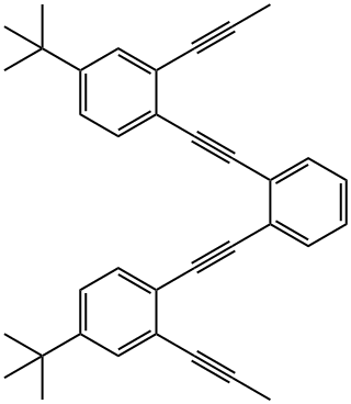 Benzene, 1,2-bis[2-[4-(1,1-dimethylethyl)-2-(1-propyn-1-yl)phenyl]ethynyl]- Struktur