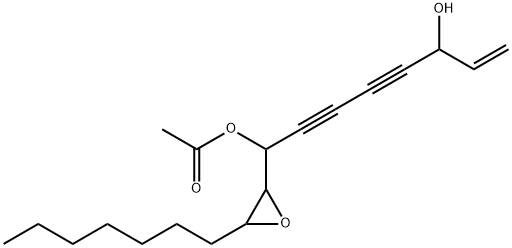 7-Octene-2,4-diyne-1,6-diol,1-(3-heptyl-2-oxiranyl)-, 1-acetate Structure