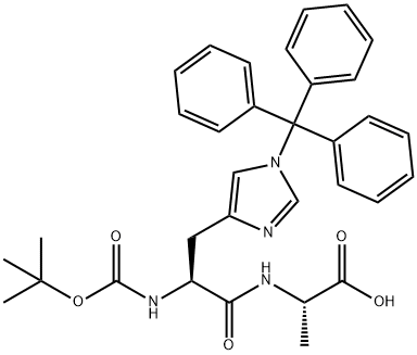 N-[(1,1-Dimethylethoxy)carbonyl]-1-(triphenylmethyl)-L-histidyl-L-alanine 结构式