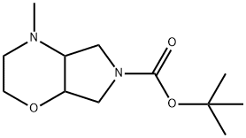 Pyrrolo[3,4-b]-1,4-oxazine-6(2H)-carboxylic acid, hexahydro-4-methyl-, 1,1-dimethylethyl ester Structure