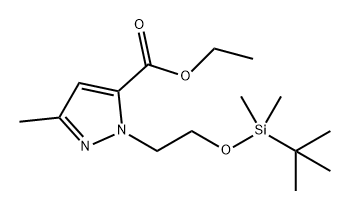 1H-Pyrazole-5-carboxylic acid, 1-[2-[[(1,1-dimethylethyl)dimethylsilyl]oxy]ethyl]-3-methyl-, ethyl ester Struktur