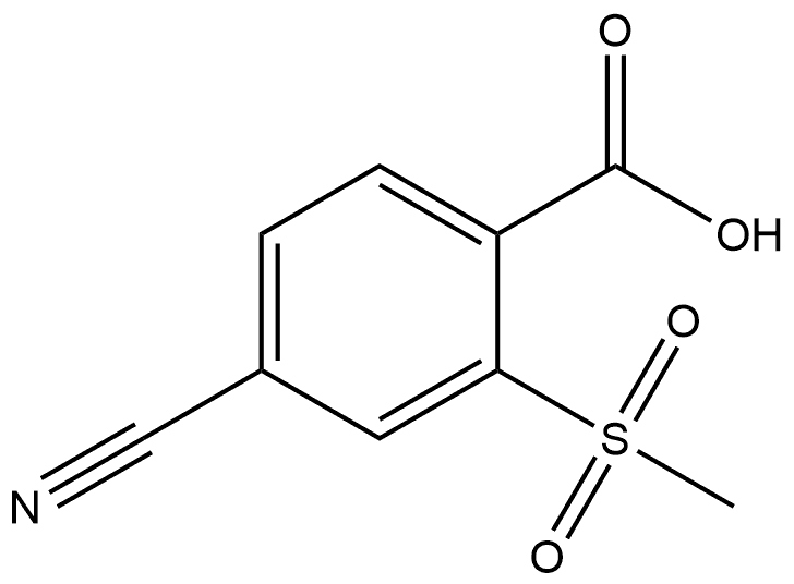 4-氰基-2-(甲磺酰基)苯甲酸, 1455460-84-0, 结构式