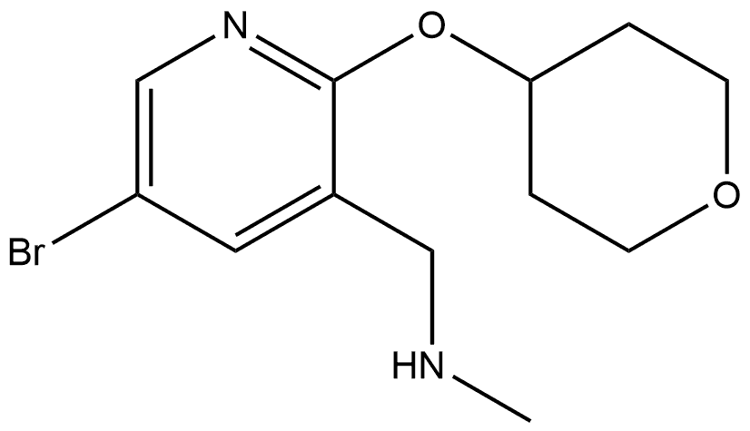 5-Bromo-N-methyl-2-[(tetrahydro-2H-pyran-4-yl)oxy]-3-pyridinemethanamine Struktur