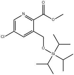 2-Pyridinecarboxylic acid, 5-chloro-3-[[[tris(1-methylethyl)silyl]oxy]methyl]-, methyl ester 结构式