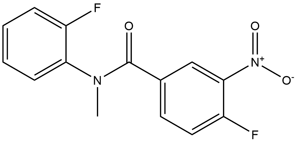 4-fluoro-N-(2-fluorophenyl)-N-methyl-3-nitrobenzamide Structure