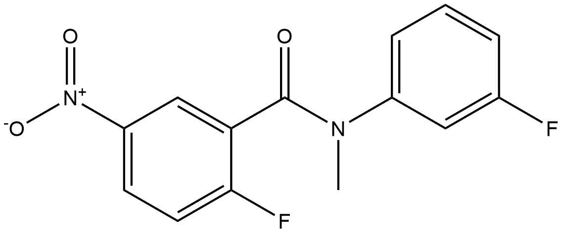 2-fluoro-N-(3-fluorophenyl)-N-methyl-5-nitrobenzamide Struktur