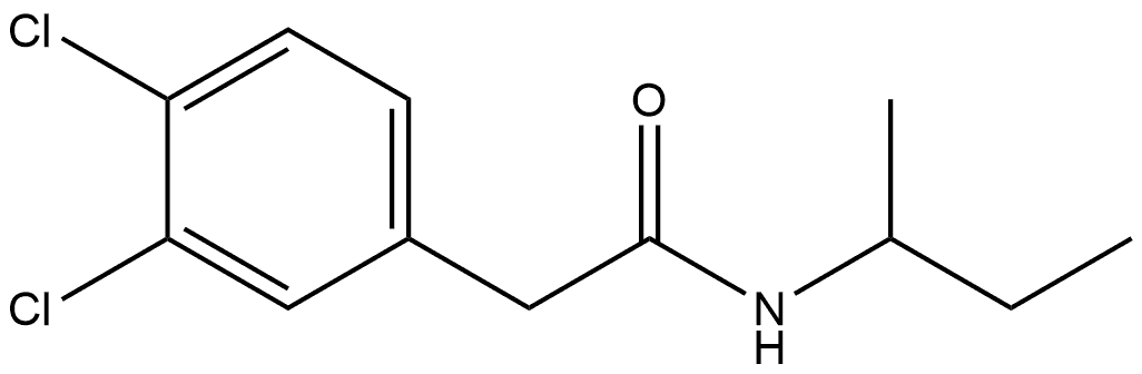 3,4-Dichloro-N-(1-methylpropyl)benzeneacetamide 化学構造式