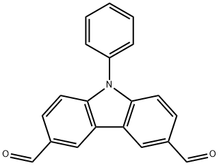 9H-Carbazole-3,6-dicarboxaldehyde, 9-phenyl- Structure