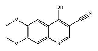 3-Quinolinecarbonitrile, 4-mercapto-6,7-dimethoxy- Struktur