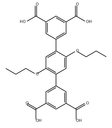 [1,1':4',1''-Terphenyl]-3,3'',5,5''-tetracarboxylic acid, 2',5'-dipropoxy- Structure