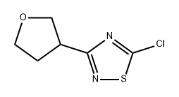 1,2,4-Thiadiazole, 5-chloro-3-(tetrahydro-3-furanyl)- 化学構造式