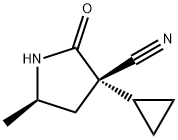 3-Pyrrolidinecarbonitrile, 3-cyclopropyl-5-methyl-2-oxo-, (3S,5R)-|(3S,5R)-3-环丙基-5-甲基-2-氧代-吡咯烷-3-甲腈