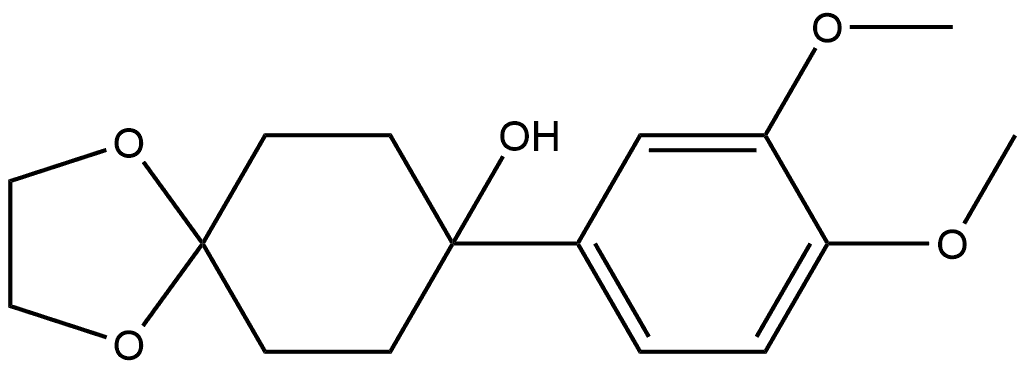 8-(3,4-dimethoxyphenyl)-1,4-dioxaspiro[4.5]decan-8-ol,1462312-30-6,结构式