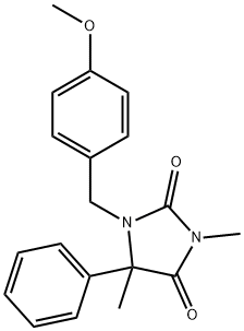 2,4-Imidazolidinedione, 1-[(4-methoxyphenyl)methyl]-3,5-dimethyl-5-phenyl- Structure