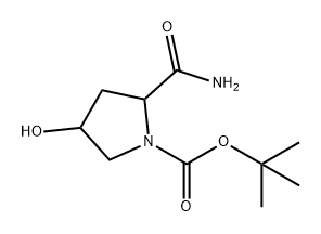 1-Pyrrolidinecarboxylic acid, 2-(aminocarbonyl)-4-hydroxy-, 1,1-dimethylethyl ester Structure