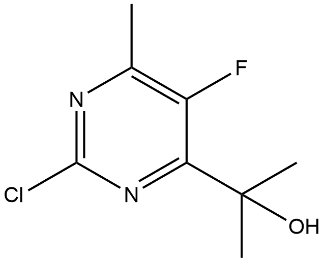2-(2-氯-5-氟-6-甲基嘧啶-4-基)丙-2-醇 结构式
