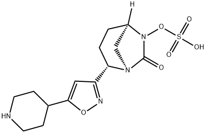 (1R,2S,5R)-7-Oxo-2-[5-(4-piperidinyl)-3-isoxazolyl]-1,6-diazabicyclo[3.2.1]oct-6-ylhydrogen sulfate Struktur