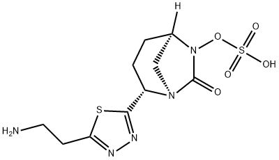 (1R,2S,5R)-2-[5-(2-Aminoethyl)-1,3,4-thiadiazol-2-yl]-7-oxo-1,6-diazabicyclo[3.2.1]oct-6-ylhydrogen sulfate Structure