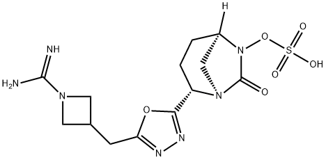 (1R,2S,5R)-2-[5-[[1-(Aminoiminomethyl)-3-azetidinyl]methyl]-1,3,4-oxadiazol-2-yl]-7-oxo1,6-diazabicyclo[3.2.1]oct-6-yl hydrogensulfate,1463521-60-9,结构式