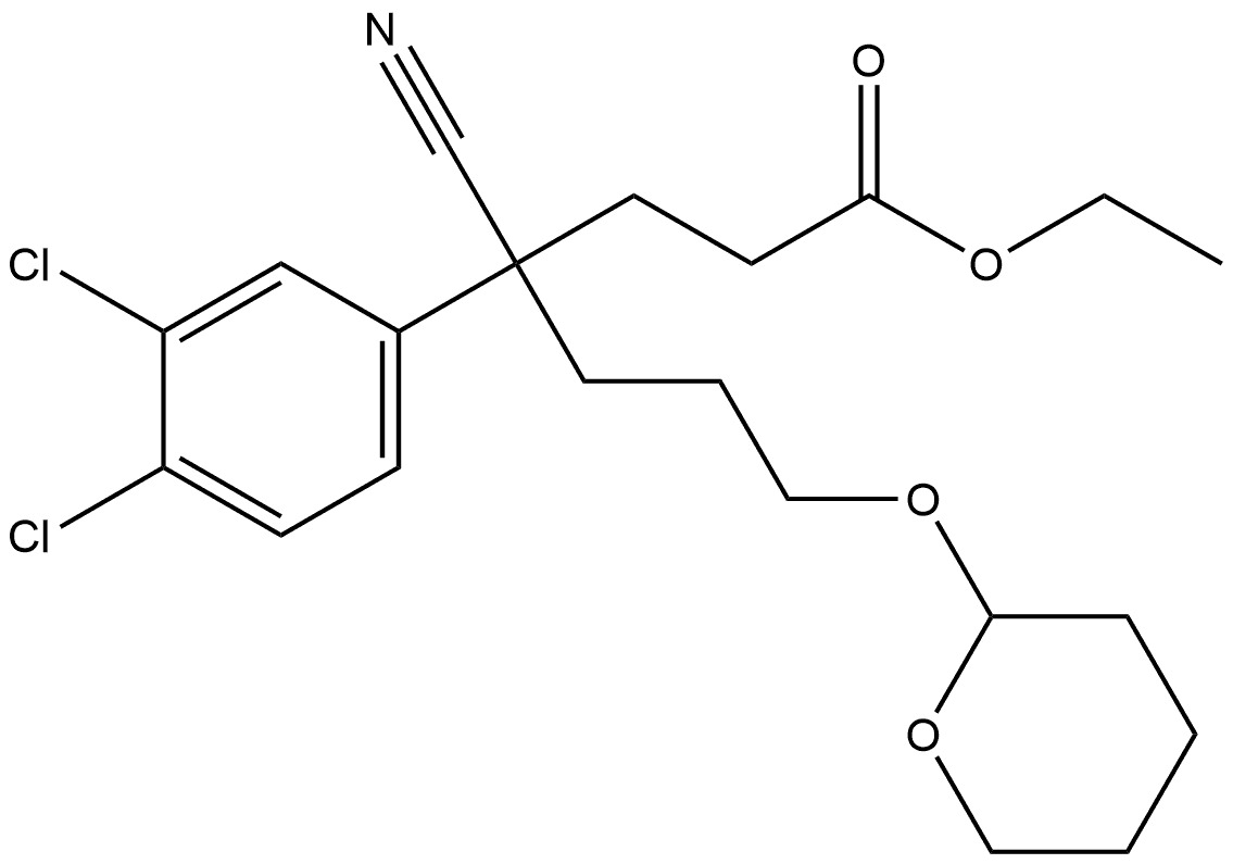 146395-97-3 Benzenebutanoic acid, 3,4-dichloro-γ-cyano-γ-[3-[(tetrahydro-2H-pyran-2-yl)oxy]propyl]-, ethyl ester