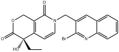1H-Pyrano[3,4-c]pyridine-3,8(4H,7H)-dione, 7-[(2-bromo-3-quinolinyl)methyl]-4-ethyl-4-hydroxy-, (4S)-