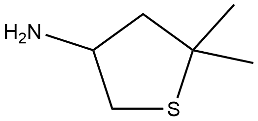 5,5-dimethylthiolan-3-amine 化学構造式