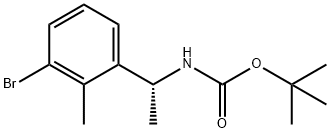 (S)-(1-(3-溴-2-甲基苯基)乙基)氨基甲酸叔丁酯, 1466528-35-7, 结构式