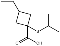 3-乙基-1-(异丙基硫代)环丁烷-1-羧酸, 1467053-46-8, 结构式