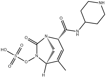 1,6-DIAZABICYCLO[3.2.1]OCT-3-ENE-2-CARBOXAMIDE, 4-METHYL-7-OXO-N-4-PIPERIDINYL-6-(SULFOOXY)-, (1R,2S, 1467157-14-7, 结构式