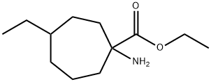 Cycloheptanecarboxylic acid, 1-amino-4-ethyl-, ethyl ester 化学構造式