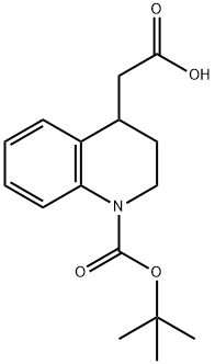 2-{1-[(tert-butoxy)carbonyl]-1,2,3,4-tetrahydroquinolin-4-yl}acetic acid 化学構造式