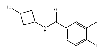 Benzamide, 4-fluoro-N-(3-hydroxycyclobutyl)-3-methyl- 化学構造式