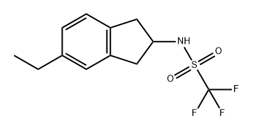 N-(5-乙基-2,3-二氢-1H-茚-2-基)-1,1,1-三氟甲磺酰胺 结构式