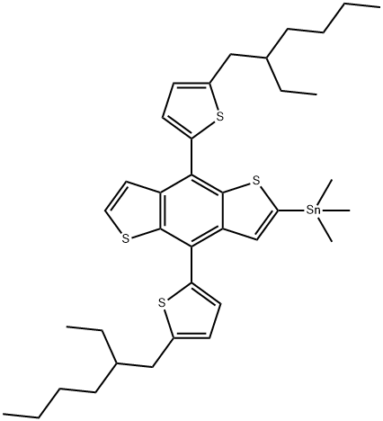 Stannane, [4,8-bis[5-(2-ethylhexyl)-2-thienyl]benzo[1,2-b:4,5-b']dithien-2-yl]trimethyl-,1473359-04-4,结构式