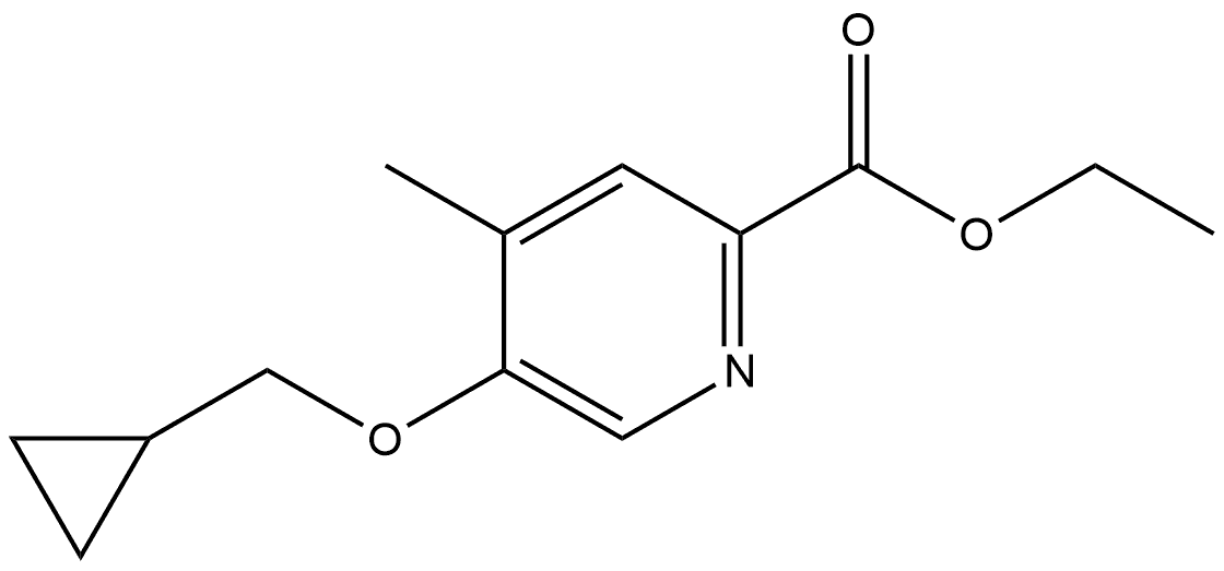 Ethyl 5-(cyclopropylmethoxy)-4-methyl-2-pyridinecarboxylate,1476027-40-3,结构式