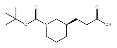 3-Piperidinepropanoic acid, 1-[(1,1-dimethylethoxy)carbonyl]-, (3R)- Structure