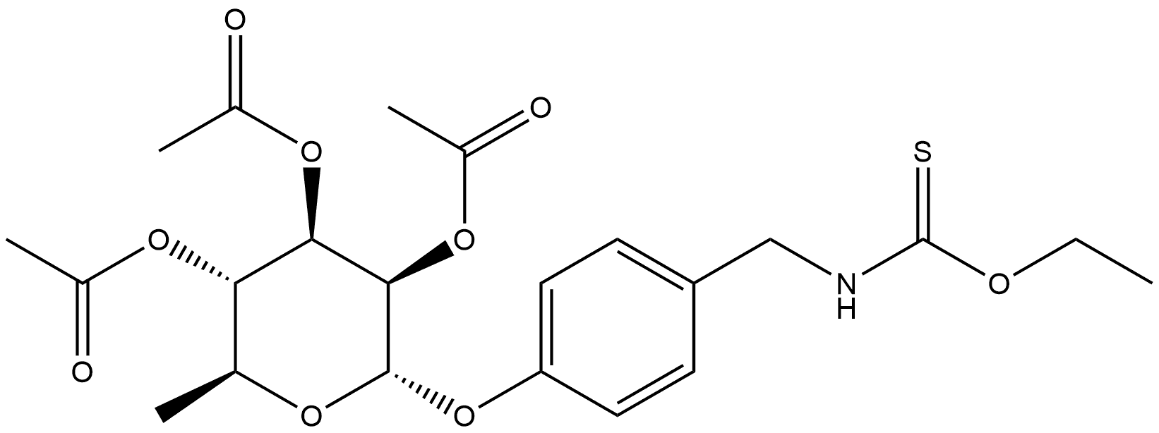 Carbamothioic acid, [[4-[(2,3,4-tri-O-acetyl-6-deoxy-α-L-mannopyranosyl)oxy]phenyl]methyl]-, O-ethyl ester (9CI)